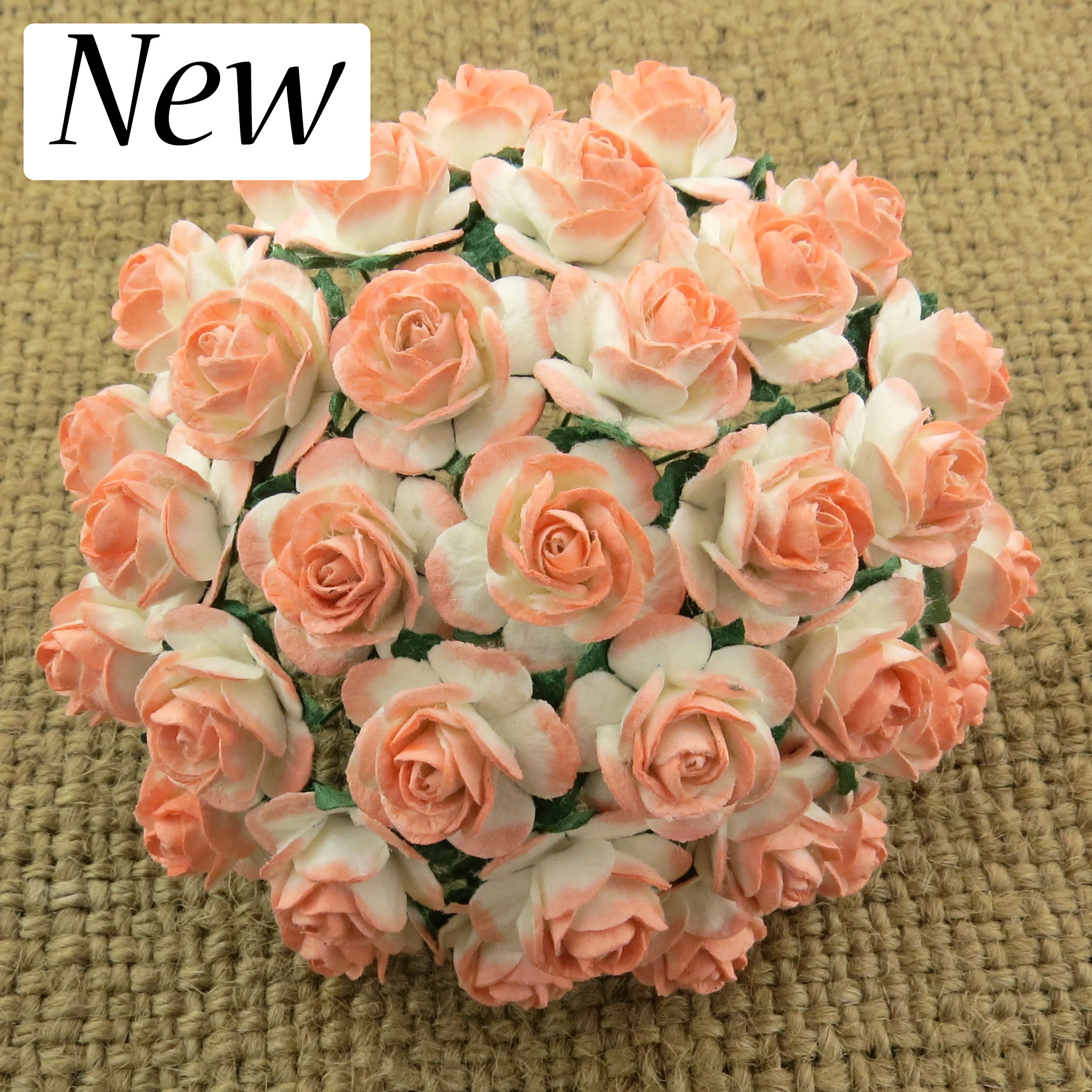 100 2-TONE LIGHT ORANGE MULBERRY PAPER OPEN ROSES 100 2-TONE LIGHT ORANGE MULBERRY PAPER OPEN ROSES